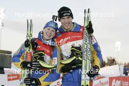 12.02.2008, Oestersund, Sweden (SWE): industrial feature/Fischer l-r: Helena Jonsson (SWE), Bjoern Ferry (SWE) - IBU World Championchip of Biathlon, relay mixed - Oestersund (SWE). www.nordicfocus.com. c Furtner/NordicFocus. Every downloaded picture is fee-liable.
