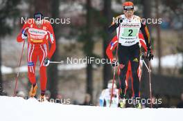 24.02.2008, Falun, Sweden (SWE): l-r: Odd-Bjoern Hjelmeset (NOR), Jens Filbrich (GER) - FIS world cup cross-country, relay men, Falun (SWE). www.nordicfocus.com. c Manzoni/NordicFocus. Every downloaded picture is fee-liable.
