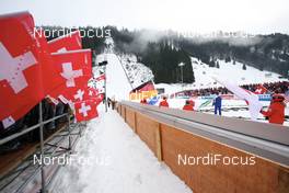 21.12.2008, Engelberg, Switzerland (SUI): flags in the Venue- FIS world cup ski jumping, individual HS137, Engelberg (SUI). www.nordicfocus.com. © Casanova/NordicFocus. Every downloaded picture is fee-liable.