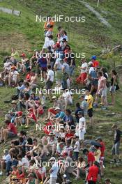 16.08.2009, Einsiedeln (SUI): Fans on the hill - FIS Summer Grand Prix 2009 Einsiedeln (SUI). www.nordicfocus.com. © Manzoni/NordicFocus. Every downloaded picture is fee-liable.