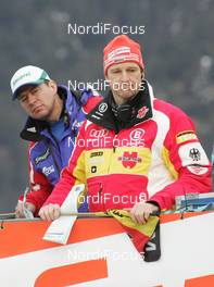 31.12.2009, Garmisch, Germany (GER): l-r: Wolfgang Steiert (GER) head coach Russia, Werner Schuster (AUT), headcoach ski jumping Germany  - FIS world cup ski jumping, four hills tournament, individual HS140, training, Garmisch (GER). www.nordicfocus.com. © Domanski/NordicFocus. Every downloaded picture is fee-liable.