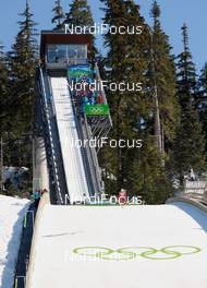 20.02.2010, Whistler, Canada (CAN): ski jumper flying down the hill - Olympic Winter Games Vancouver 2010, ski jumping, individual HS140, Whistler (CAN). www.nordicfocus.com. © NordicFocus. Every downloaded picture is fee-liable.