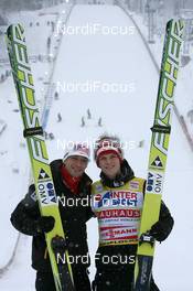 17.12.2010, Engelberg, Switzerland (SUI): (L-R): Andreas Kofler (AUT), Fischer, Thomas Morgenstern (AUT), Fischer - FIS world cup ski jumping, replacing Harrachov, Engelberg (SUI). www.nordicfocus.com. © Manzoni/NordicFocus. Every downloaded picture is fee-liable.