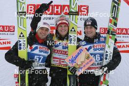 17.12.2010, Engelberg, Switzerland (SUI): (L-R): Andreas Kofler (AUT), Fischer, Thomas Morgenstern (AUT), Fischer, Wolfgang Loitzl (AUT), Elan - FIS world cup ski jumping, replacing Harrachov, Engelberg (SUI). www.nordicfocus.com. © Manzoni/NordicFocus. Every downloaded picture is fee-liable.