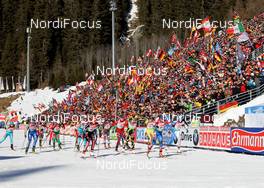 22.01.2011, Antholz, Italy (ITA): Biathlon Feature: Start of women's relay - IBU world cup biathlon, relay women, Antholz (ITA). www.nordicfocus.com. © Manzoni/NordicFocus. Every downloaded picture is fee-liable.