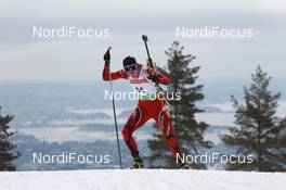 17.03.2011, Holmenkollen, Norway (NOR): Tora Berger (NOR), Fischer, Rottefella, Odlo - IBU world cup biathlon, sprint women, Holmenkollen (NOR). www.nordicfocus.com. © Manzoni/NordicFocus. Every downloaded picture is fee-liable.