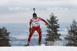 17.03.2011, Holmenkollen, Norway (NOR): Tora Berger (NOR), Fischer, Rottefella, Odlo - IBU world cup biathlon, sprint women, Holmenkollen (NOR). www.nordicfocus.com. © Manzoni/NordicFocus. Every downloaded picture is fee-liable.