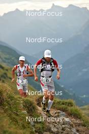 04.09.2011, Schruns, Austria (AUT): l-r: Julien Chorier (FRA), TEAM SALOMON INTERNATIONAL, Philipp Reiter (GER), TEAM SALOMON INTERNATIONAL   - Gore Tex Transalpine Run, trail running, 53km, Hirschegg (AUT) - Schruns (AUT). www.nordicfocus.com. © NordicFocus. Every downloaded picture is fee-liable.