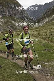 08.09.2011, Mals, Italy (ITA): l-r: Anton Philipp (Berglaufteam Hagloefs), Thomas Miksch (Berglaufteam Hagloefs)    - Gore Tex Transalpine Run, trail running, 39km, Scuol (SUI) - Mals (ITA). www.nordicfocus.com. © NordicFocus. Every downloaded picture is fee-liable.