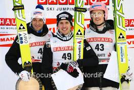 13.03.2011, Lahti, Finland (FIN): (l-r) Andreas Kofler (AUT), Fischer, Simon Ammann (SUI), Fischer and Severin Freund (GER), Fischer  - FIS world cup ski jumping, individual HS130, Lahti (FIN). www.nordicfocus.com. © Laiho/NordicFocus. Every downloaded picture is fee-liable.