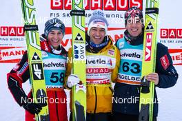 18.12.2011, Engelberg, Switzerland (SUI):  (l-r) Kamil Stoch (POL), Fischer, Andreas Kofler (AUT), Fischer and Anders Bardal (NOR), Fischer - FIS world cup ski jumping, individual HS137, Engelberg (SUI). www.nordicfocus.com. Â© Laiho/NordicFocus. Every downloaded picture is fee-liable.