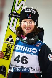 03.12.2011, Lillehammer, Norway (NOR):  Coline Mattel (FRA), Fischer - FIS world cup ski jumping ladies, individual HS100, Lillehammer (NOR). www.nordicfocus.com. Â© Laiho/NordicFocus. Every downloaded picture is fee-liable.