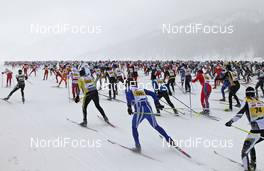 13.03.2011, St. Moritz, Switzerland (SUI): feature, start - FIS Marathon Cup Engadin Skimarathon, St. Moritz (SUI). www.nordicfocus.com. © Hemmersbach/NordicFocus. Every downloaded picture is fee-liable.