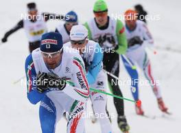 13.03.2011, St. Moritz, Switzerland (SUI): group, in front Fabio Santus (ITA), Fischer, KV+ - FIS Marathon Cup Engadin Skimarathon, St. Moritz (SUI). www.nordicfocus.com. © Hemmersbach/NordicFocus. Every downloaded picture is fee-liable.