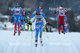 07.01.2012, Val di Fiemme, Italy (ITA): group, in front Virginia De Martin Topranin (ITA), Rossignol, Rottefella, One Way  - FIS world cup cross-country, tour de ski, mass women, Val di Fiemme (ITA). www.nordicfocus.com. © Hemmersbach/NordicFocus. Every downloaded picture is fee-liable.