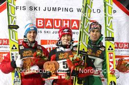 05.02.2012, Val di Fiemme, Italy (ITA): L-R: Gregor Schlierenzauer (AUT), Fischer, Kamil Stoch (POL), Fischer, Anders Bardal (NOR), Fischer - FIS world cup ski jumping, individual HS134, Val di Fiemme (ITA). www.nordicfocus.com. © Manzoni/NordicFocus. Every downloaded picture is fee-liable.