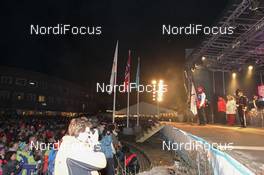 23.02.2012, Vikersund, Norway (NOR): stage and spectators - FIS world championship ski flying, Opening Ceremony, Vikersund (NOR). www.nordicfocus.com. © Hemmersbach/NordicFocus. Every downloaded picture is fee-liable.