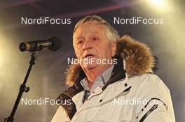 23.02.2012, Vikersund, Norway (NOR): Gian Franco Kasper (SUI), President of the FIS - FIS world championship ski flying, Opening Ceremony, Vikersund (NOR). www.nordicfocus.com. © Hemmersbach/NordicFocus. Every downloaded picture is fee-liable.