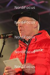 23.02.2012, Vikersund, Norway (NOR): Sverre Seeberg (NOR), president of the Norwegian Ski Federation - FIS world championship ski flying, Opening Ceremony, Vikersund (NOR). www.nordicfocus.com. © Hemmersbach/NordicFocus. Every downloaded picture is fee-liable.