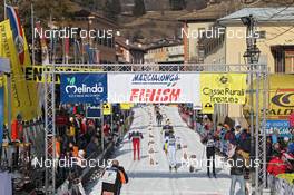 29.01.2012, Val di Fassa / Val di Fiemme , Italy (ITA): view of the finish area in Cavalese - FIS Marathon Cup Marcialonga, Val di Fassa / Val di Fiemme (ITA). www.nordicfocus.com. © Hemmersbach/NordicFocus. Every downloaded picture is fee-liable.