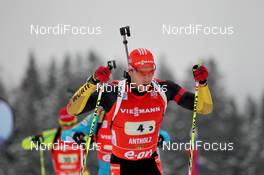 20.01.2013, Antholz, Italy (ITA): Arnd Peiffer (GER), Fischer, Salomon, OneWay, adidas - IBU world cup biathlon, relay men, Antholz (ITA). www.nordicfocus.com. © Manzoni/NordicFocus. Every downloaded picture is fee-liable.