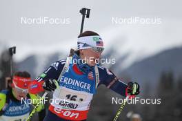 20.01.2013, Antholz, Italy (ITA): Sara Studebaker (USA), Rossignol, Rottefella, OneWay adidas - IBU world cup biathlon, relay women, Antholz (ITA). www.nordicfocus.com. © Manzoni/NordicFocus. Every downloaded picture is fee-liable.
