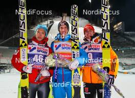 07.12.2013, Lillehammer, Norway (NOR): (l-r) Taku Takeuchi (JPN), Fischer, Gregor Schlierenzauer (AUT), Fischer and Richard Freitag (GER), Fischer - FIS world cup ski jumping, individual HS106, Lillehammer (NOR). www.nordicfocus.com. © Laiho/NordicFocus. Every downloaded picture is fee-liable.