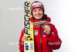 23.02.2013, Val di Fiemme, Italy (ITA):  Jacqueline Seifriedsberger (AUT), Fischer - FIS nordic world ski championships, ski jumping ladies, medals, Val di Fiemme (ITA). www.nordicfocus.com. © Laiho/NordicFocus. Every downloaded picture is fee-liable.