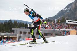 11.01.2014, Ruhpolding, Germany (GER): Baptiste Jouty (FRA) - IBU world cup biathlon, individual men, Ruhpolding (GER). www.nordicfocus.com. © Manzoni/NordicFocus. Every downloaded picture is fee-liable.