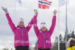 23.03.2014, Oslo, Norway (NOR): Ann Kristin Aafedt Flatland (NOR), Tora Berger (NOR) - IBU world cup biathlon Holmenkollen, mass women, Oslo (NOR). www.nordicfocus.com. © Manzoni/NordicFocus. Every downloaded picture is fee-liable.