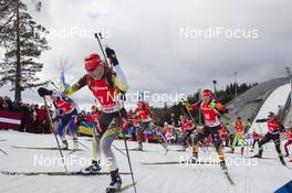 23.03.2014, Oslo, Norway (NOR): Anastasiya Kuzmina (SVK) - IBU world cup biathlon Holmenkollen, mass women, Oslo (NOR). www.nordicfocus.com. © Manzoni/NordicFocus. Every downloaded picture is fee-liable.