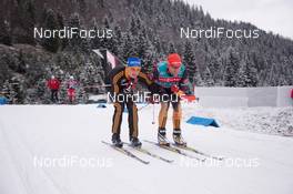 10.12.2014, Hochfilzen, Austria (AUT): Eric Lesser (GER) and Andreas Emslander (GER) - IBU world cup biathlon, training, Hochfilzen (AUT). www.nordicfocus.com. © Manzoni/NordicFocus. Every downloaded picture is fee-liable.