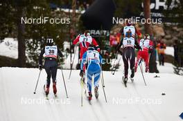 14.03.2014, Falun, Sweden (SWE): Gaia Vuerich (ITA), Maiken Caspersen Falla (NOR), Aino-Kaisa Saarinen (FIN), Sophie Caldwell (USA), Denise Herrmann (GER), (l-r) - FIS world cup cross-country, individual sprint, Falun (SWE). www.nordicfocus.com. © Felgenhauer/NordicFocus. Every downloaded picture is fee-liable.