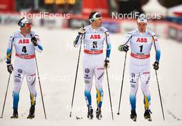 14.03.2014, Falun, Sweden (SWE): Emil Joensson (SWE), Teodor Peterson (SWE), Calle Halfvarsson (SWE), (l-r) - FIS world cup cross-country, individual sprint, Falun (SWE). www.nordicfocus.com. © Felgenhauer/NordicFocus. Every downloaded picture is fee-liable.