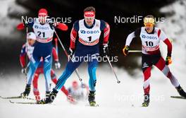 05.12.2014, Lillehammer, Norway (NOR): Andrey Larkov (RUS), Sergey Ustiugov (RUS), Bernhard Tritscher (AUT), (l-r)  - FIS world cup cross-country, individual sprint, Lillehammer (NOR). www.nordicfocus.com. © Felgenhauer/NordicFocus. Every downloaded picture is fee-liable.