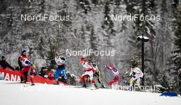 05.12.2014, Lillehammer, Norway (NOR): Finn Haagen Krogh (NOR), Juho Mikkonen (FIN), Maciej Starega (POL), Renaud Jay (FRA), Sjur Roethe (NOR), Alex Harvey (CAN), (l-r)  - FIS world cup cross-country, individual sprint, Lillehammer (NOR). www.nordicfocus.com. © Felgenhauer/NordicFocus. Every downloaded picture is fee-liable.