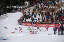 14.12.2014, Davos, Switzerland (SUI): Quarterfinals Ladies, start, athletes and spectators - FIS world cup cross-country, individual sprint, Davos (SUI). www.nordicfocus.com. © Rauschendorfer/NordicFocus. Every downloaded picture is fee-liable.