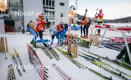 21.12.2014, Davos, Switzerland (SUI): (l-r) Mika Venaelaeinen (FIN) and Kerttu Niskanen (FIN), Fischer, Yoko, Rottefella - FIS world cup cross-country, individual sprint, Davos (SUI). www.nordicfocus.com. © Laiho/NordicFocus. Every downloaded picture is fee-liable.