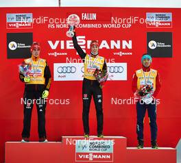 15.03.2014, Falun, Sweden (SWE): Johannes Rydzek (GER), Eric Frenzel (GER), Akito Watabe (JPN), (l-r) - FIS world cup nordic combined, individual gundersen HS100/10km, Falun (SWE). www.nordicfocus.com. © Felgenhauer/NordicFocus. Every downloaded picture is fee-liable.