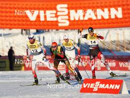06.12.2014, Lillehammer, Norway (NOR): Jan Schmid (NOR), Fabian Riessle (GER), Magnus Hovdal Moan (NOR), Bernhard Gruber (AUT), (l-r)  - FIS world cup nordic combined, individual gundersen HS100/10km, Lillehammer (NOR). www.nordicfocus.com. © Felgenhauer/NordicFocus. Every downloaded picture is fee-liable.