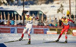 06.12.2014, Lillehammer, Norway (NOR): Gudmund Storlien (NOR), Samuel Costa (ITA), (l-r)  - FIS world cup nordic combined, individual gundersen HS100/10km, Lillehammer (NOR). www.nordicfocus.com. © Felgenhauer/NordicFocus. Every downloaded picture is fee-liable.
