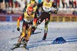06.12.2014, Lillehammer, Norway (NOR): Manuel Faisst (GER), Maxime Laheurte (FRA), Sebastien Lacroix (FRA), (l-r)  - FIS world cup nordic combined, individual gundersen HS100/10km, Lillehammer (NOR). www.nordicfocus.com. © Felgenhauer/NordicFocus. Every downloaded picture is fee-liable.