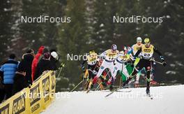 07.12.2014, Lillehammer, Norway (NOR): Maxime Laheurte (FRA), Jan Schmid (NOR), Hovdal Moan (NOR), Sebastien Lacroix (FRA), (l-r)  - FIS world cup nordic combined, individual gundersen HS138/10km, Lillehammer (NOR). www.nordicfocus.com. © Felgenhauer/NordicFocus. Every downloaded picture is fee-liable.