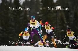 07.12.2014, Lillehammer, Norway (NOR): Tino Edelmann (GER), Akito Watabe (JPN), Eric Frenzel (GER), Jason Lamy Chappuis (FRA), (l-r)  - FIS world cup nordic combined, individual gundersen HS138/10km, Lillehammer (NOR). www.nordicfocus.com. © Felgenhauer/NordicFocus. Every downloaded picture is fee-liable.