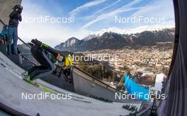 03.01.2014, Innsbruck, Austria (AUT): Kaarel Nurmsalu (EST), Fischer - FIS world cup ski jumping, four hills tournament, individual HS130 qualification, Innsbruck (AUT). www.nordicfocus.com. © Laiho/NordicFocus. Every downloaded picture is fee-liable.