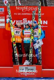 02.03.2014, Lahti, Finland (FIN): (l-r) Severin Freund (GER), Fischer, Kamil Stoch (POL), Fischer and Gregor Schlierenzauer (AUT), Fischer - FIS world cup ski jumping, individual HS130, Lahti (FIN). www.nordicfocus.com. © Laiho/NordicFocus. Every downloaded picture is fee-liable.