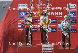 15.03.2014, Harrachov, Czech Republic (CZE): Anders Bardal (NOR), Fischer, Severin Freund (GER), Fischer, Peter Prevc (SLO), Elan - FIS ski flying world championships, ski jumping, individual HS205, Harrachov (CZE). www.nordicfocus.com. © Domanski/NordicFocus. Every downloaded picture is fee-liable.