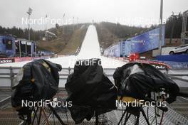 16.03.2014, Harrachov, Czech Republic (CZE): tv cameras are seen at the venue - FIS ski flying world championships, ski jumping, team HS205, Harrachov (CZE). www.nordicfocus.com. © Domanski/NordicFocus. Every downloaded picture is fee-liable.