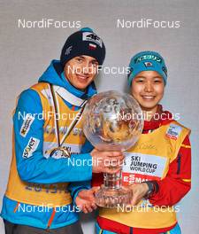 21.03.2014, Planica, Slovenia (SLO): Kamil Stoch (POL), Sara Takanashi (JPN) (l-r) - FIS world cup ski jumping, cups, Planica (SLO). www.nordicfocus.com. © Felgenhauer/NordicFocus. Every downloaded picture is fee-liable.