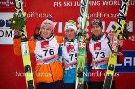 23.03.2014, Planica, Slovenia (SLO): Severin Freund (GER), Peter Prevc (SLO), Anders Bardal (NOR) (l-r) - FIS world cup ski jumping, individual HS139, Planica (SLO). www.nordicfocus.com. © Felgenhauer/NordicFocus. Every downloaded picture is fee-liable.